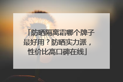 防晒隔离霜哪个牌子最好用？防晒实力派，性价比高口碑在线