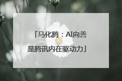 马化腾：AI向善是腾讯内在驱动力
