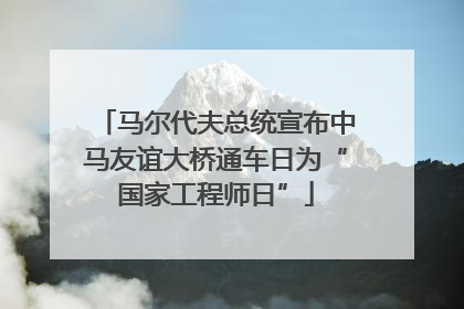 马尔代夫总统宣布中马友谊大桥通车日为“国家工程师日”