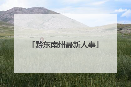 黔东南州最新人事