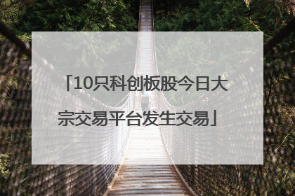 10只科创板股今日大宗交易平台发生交易