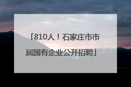 810人！石家庄市市属国有企业公开招聘